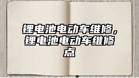 鋰電池電動車維修，鋰電池電動車維修點