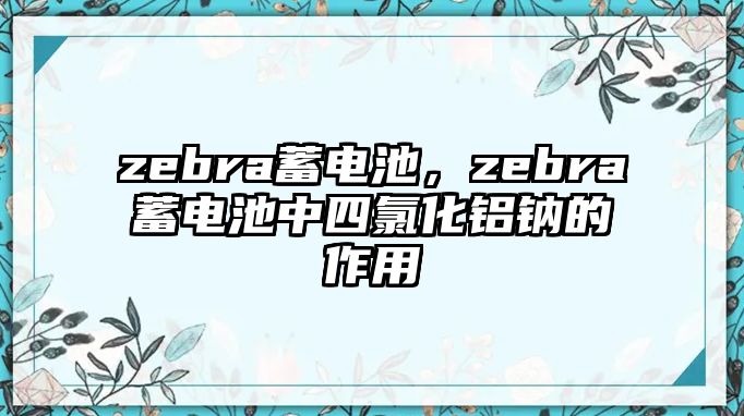 zebra蓄電池，zebra蓄電池中四氯化鋁鈉的作用