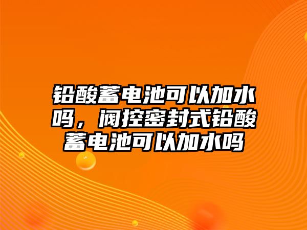 鉛酸蓄電池可以加水嗎，閥控密封式鉛酸蓄電池可以加水嗎