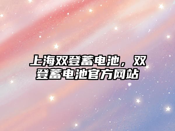 上海雙登蓄電池，雙登蓄電池官方網站