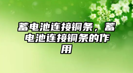 蓄電池連接銅條，蓄電池連接銅條的作用