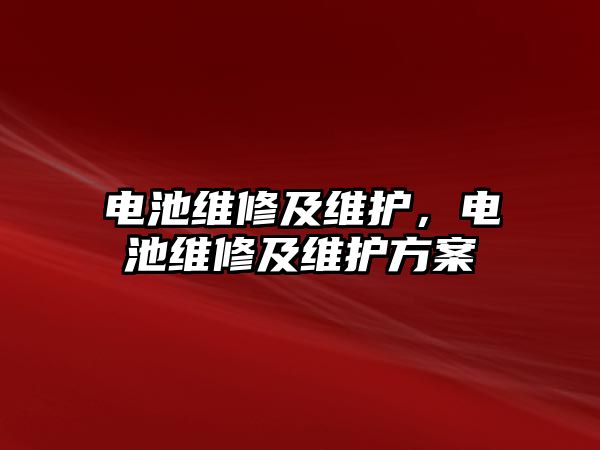 電池維修及維護，電池維修及維護方案