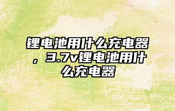 鋰電池用什么充電器，3.7v鋰電池用什么充電器