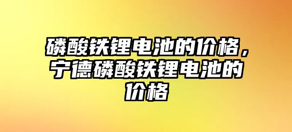 磷酸鐵鋰電池的價格，寧德磷酸鐵鋰電池的價格