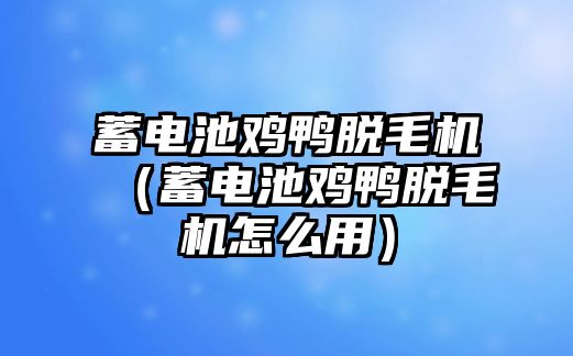 蓄電池雞鴨脫毛機(jī)（蓄電池雞鴨脫毛機(jī)怎么用）