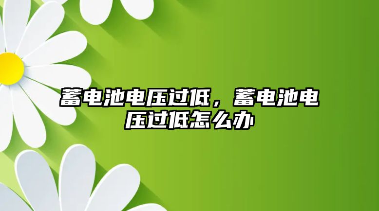 蓄電池電壓過低，蓄電池電壓過低怎么辦