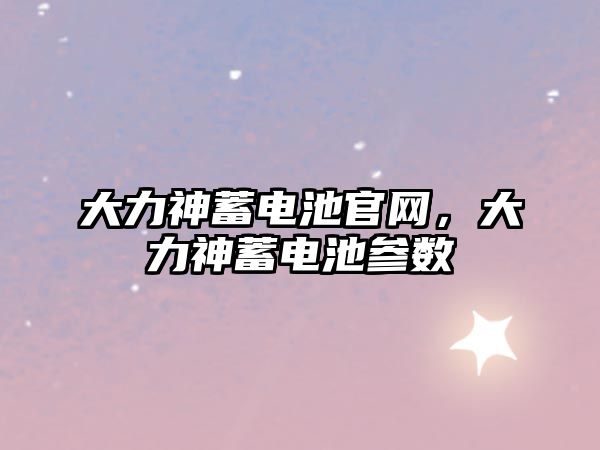 大力神蓄電池官網，大力神蓄電池參數