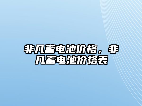 非凡蓄電池價格，非凡蓄電池價格表