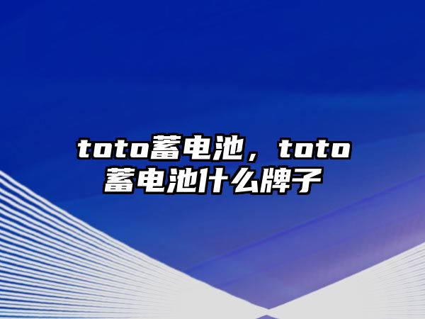 toto蓄電池，toto蓄電池什么牌子