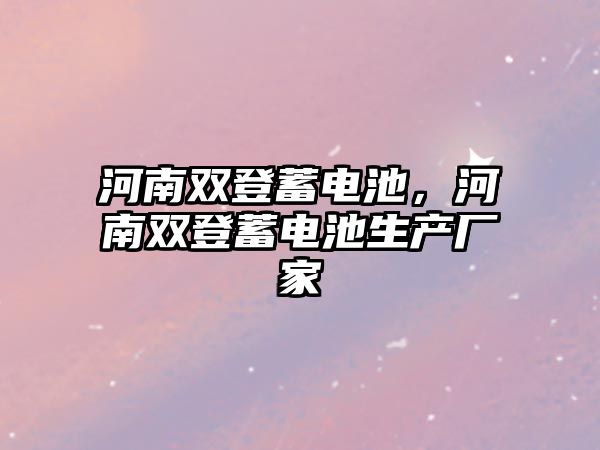 河南雙登蓄電池，河南雙登蓄電池生產廠家