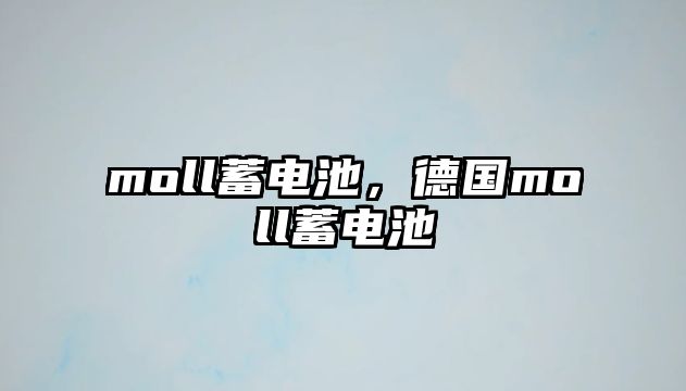 moll蓄電池，德國(guó)moll蓄電池