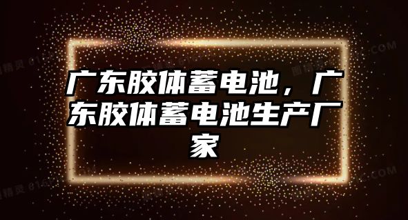 廣東膠體蓄電池，廣東膠體蓄電池生產廠家