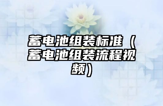 蓄電池組裝標準（蓄電池組裝流程視頻）