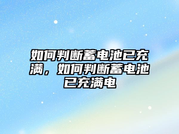 如何判斷蓄電池已充滿，如何判斷蓄電池已充滿電