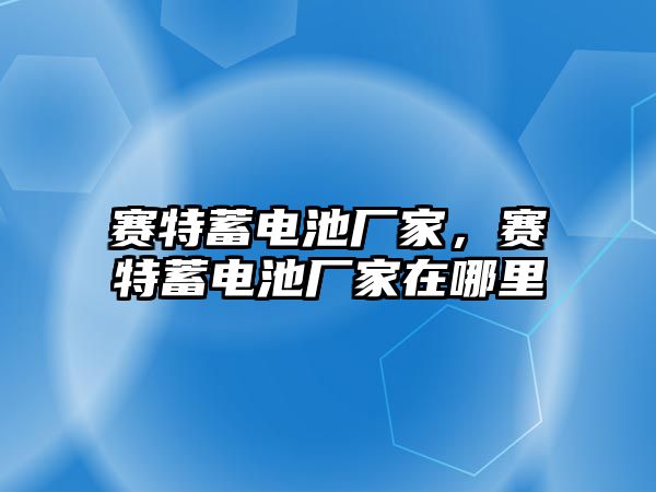 賽特蓄電池廠家，賽特蓄電池廠家在哪里