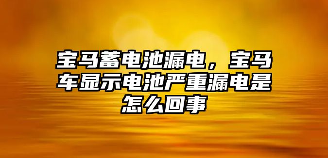 寶馬蓄電池漏電，寶馬車顯示電池嚴重漏電是怎么回事