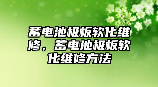 蓄電池極板軟化維修，蓄電池極板軟化維修方法