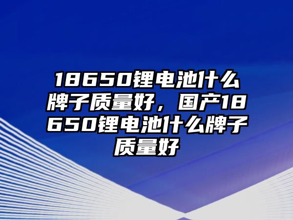 18650鋰電池什么牌子質量好，國產18650鋰電池什么牌子質量好