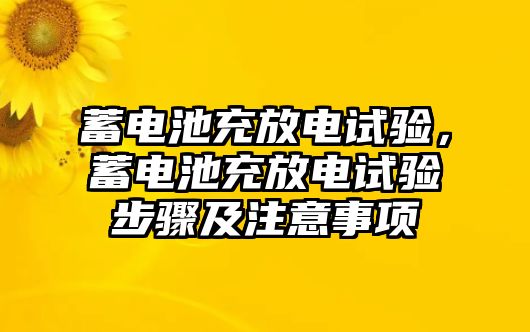 蓄電池充放電試驗，蓄電池充放電試驗步驟及注意事項