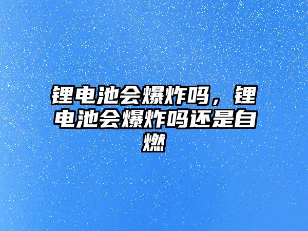 鋰電池會爆炸嗎，鋰電池會爆炸嗎還是自燃