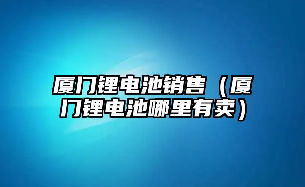 廈門鋰電池銷售（廈門鋰電池哪里有賣）