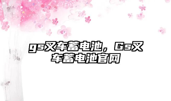 gs叉車蓄電池，Gs叉車蓄電池官網