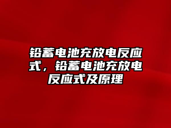 鉛蓄電池充放電反應式，鉛蓄電池充放電反應式及原理