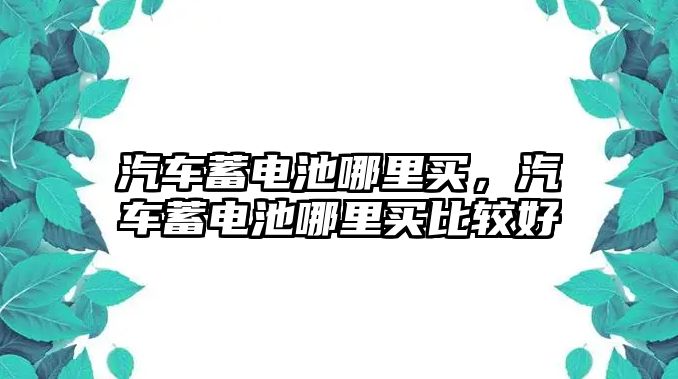 汽車蓄電池哪里買，汽車蓄電池哪里買比較好