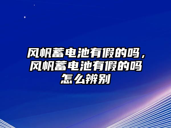 風帆蓄電池有假的嗎，風帆蓄電池有假的嗎怎么辨別