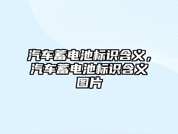 汽車蓄電池標識含義，汽車蓄電池標識含義圖片