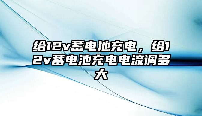 給12v蓄電池充電，給12v蓄電池充電電流調(diào)多大