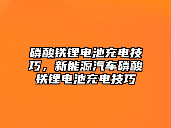 磷酸鐵鋰電池充電技巧，新能源汽車磷酸鐵鋰電池充電技巧