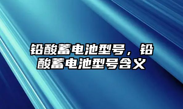 鉛酸蓄電池型號，鉛酸蓄電池型號含義