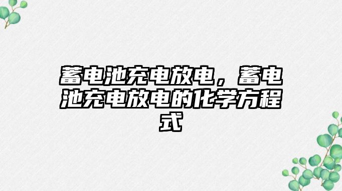 蓄電池充電放電，蓄電池充電放電的化學方程式