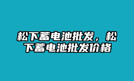 松下蓄電池批發，松下蓄電池批發價格