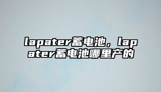 lapater蓄電池，lapater蓄電池哪里產的