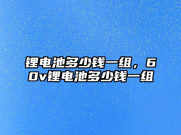 鋰電池多少錢一組，60v鋰電池多少錢一組