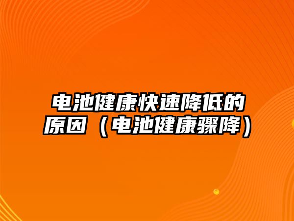 電池健康快速降低的原因（電池健康驟降）