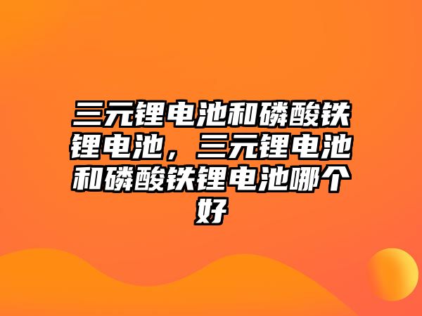 三元鋰電池和磷酸鐵鋰電池，三元鋰電池和磷酸鐵鋰電池哪個好