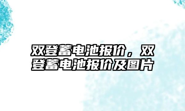 雙登蓄電池報價，雙登蓄電池報價及圖片