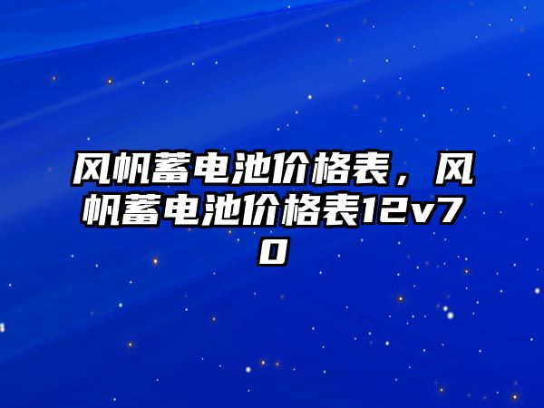 風帆蓄電池價格表，風帆蓄電池價格表12v70