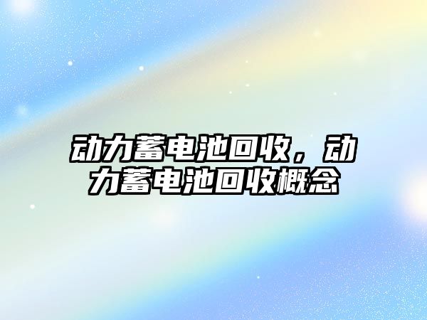 動力蓄電池回收，動力蓄電池回收概念