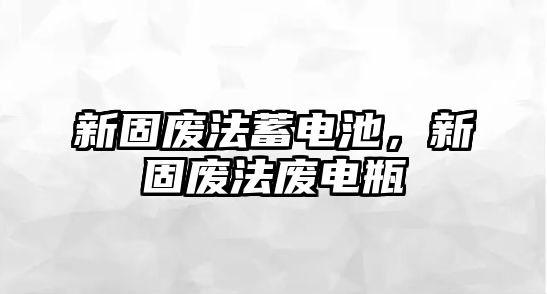 新固廢法蓄電池，新固廢法廢電瓶