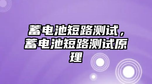 蓄電池短路測試，蓄電池短路測試原理