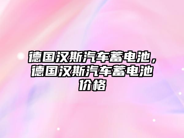 德國漢斯汽車蓄電池，德國漢斯汽車蓄電池價格