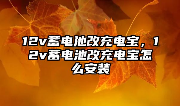 12v蓄電池改充電寶，12v蓄電池改充電寶怎么安裝