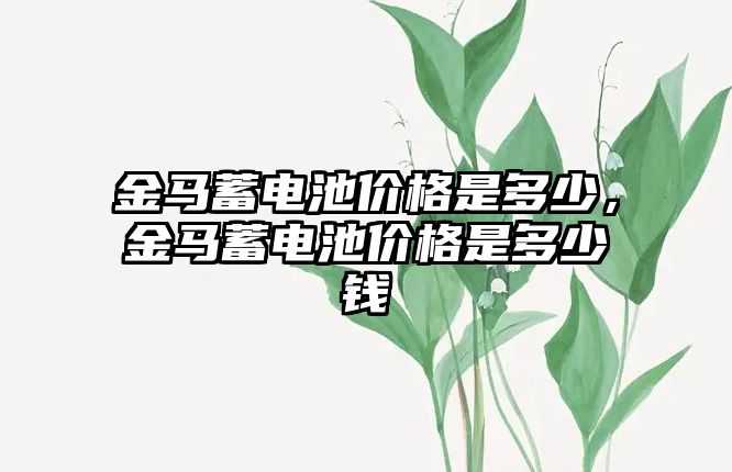 金馬蓄電池價格是多少，金馬蓄電池價格是多少錢