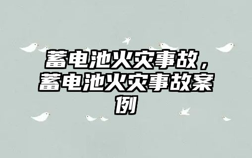 蓄電池火災事故，蓄電池火災事故案例