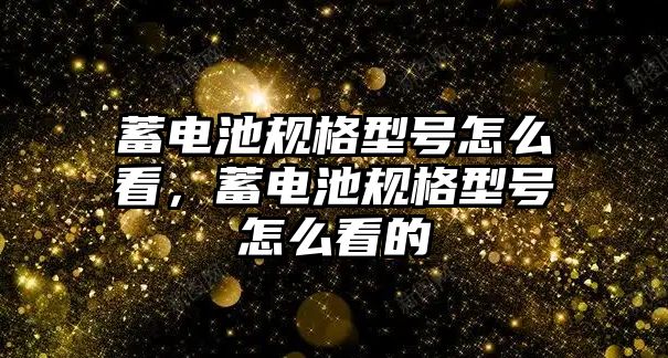 蓄電池規格型號怎么看，蓄電池規格型號怎么看的