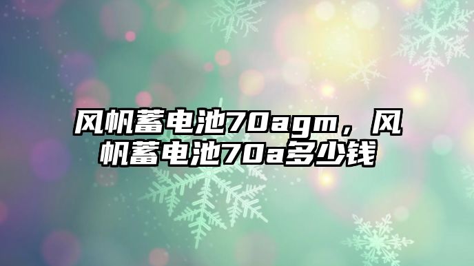 風帆蓄電池70agm，風帆蓄電池70a多少錢